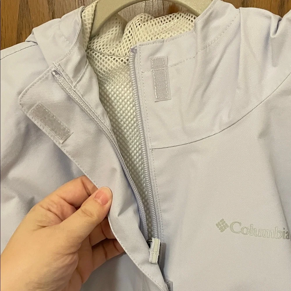 COLUMBIA NWT Girls Size 10/12 Light Purple Lavender Lined Jacket Raincoat - Picture 3 of 12